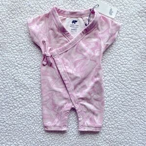 Monica + Andy newborn short sleeved kimono style romper